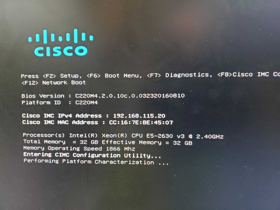 Cisco BE7000M UCS C220 M4 Intel Xeon E5-2630 v3 @2.40GHz 32GB Ram/ No HDD