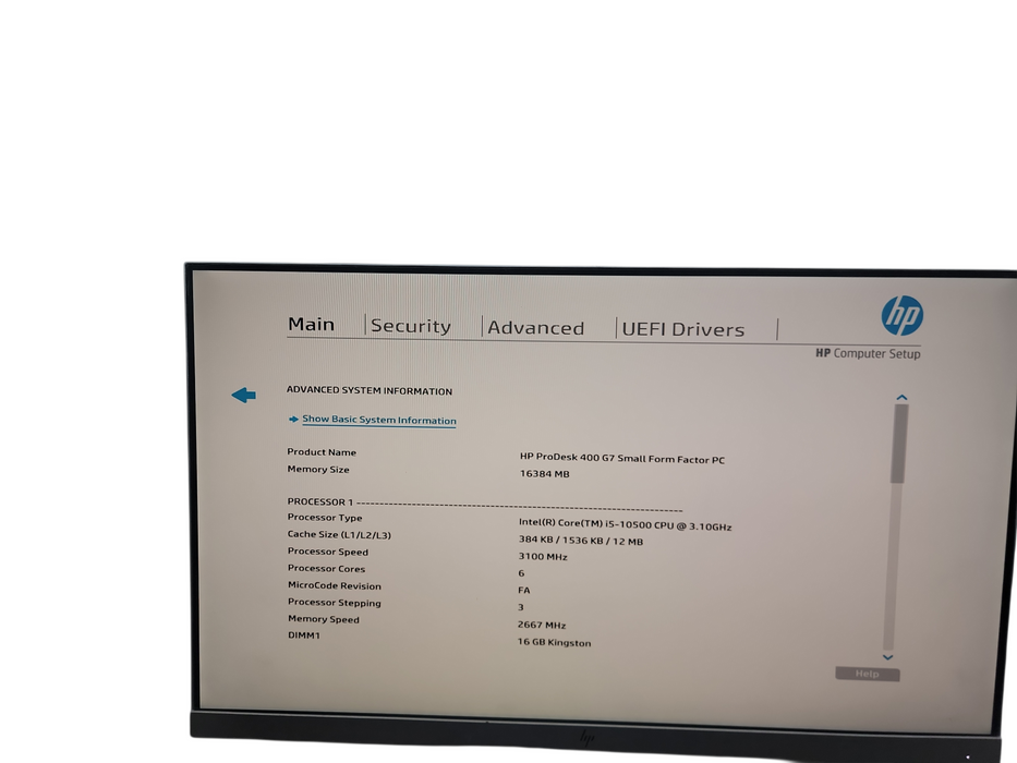 HP ProDesk 400 G7 SFF i5 -10500 @ 3.10GHz 16GB DDR4 Ram NO HDD  Qθ