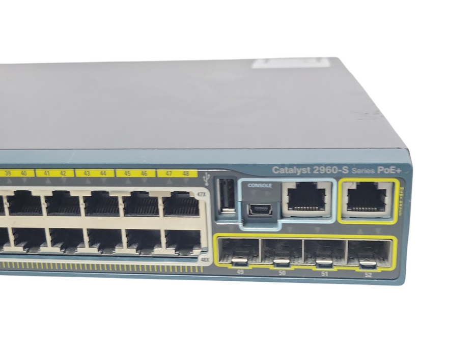 Cisco WS-C2960S-48FPS-L V03 48 Port Gigabit PoE+ Managed Switch Q_