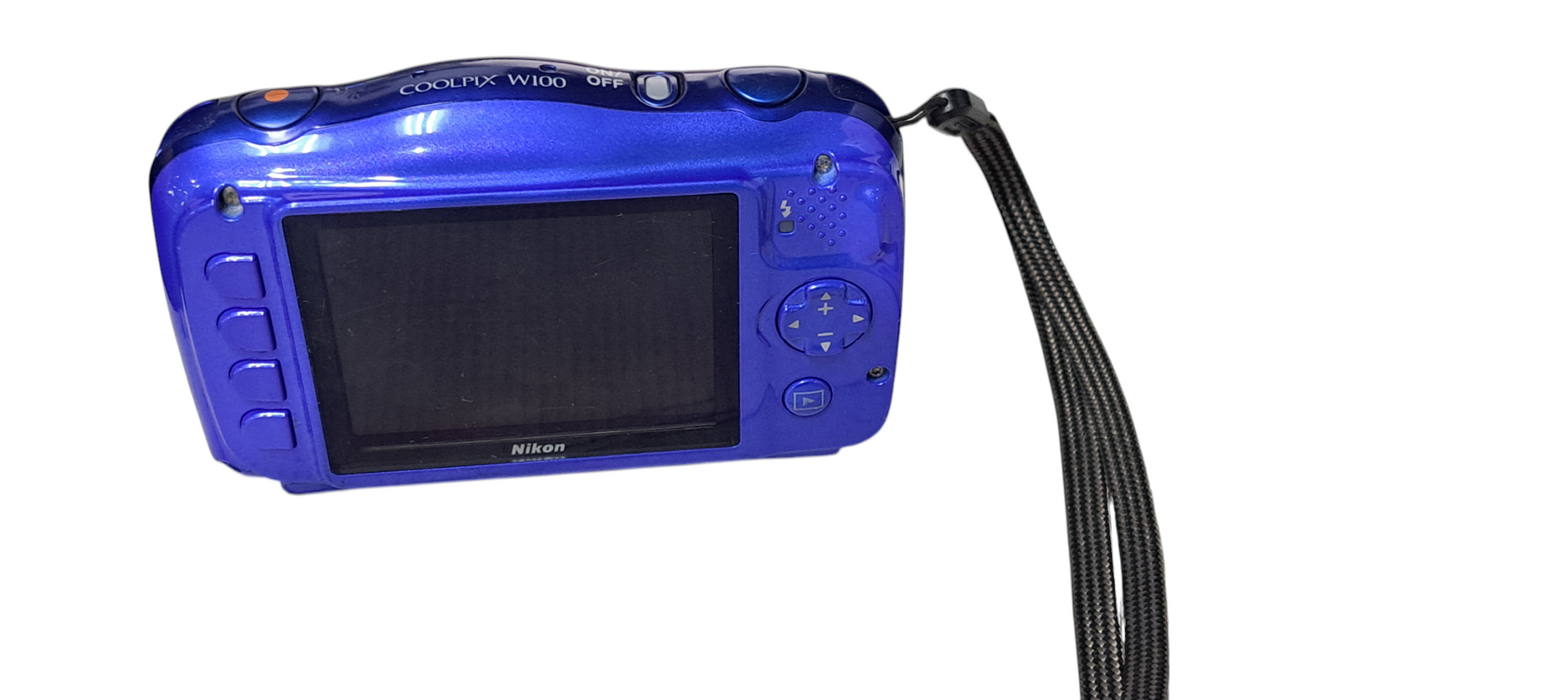 Nikon COOLPIX W100 Blue Digital Camera 13.2 MP 3x Zoom Tested Works
