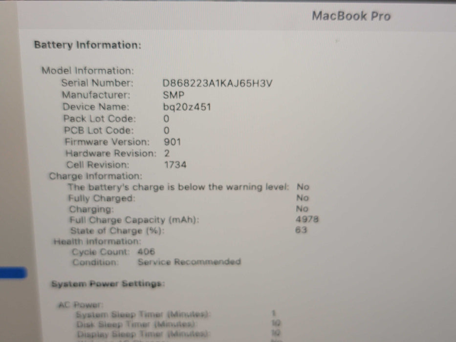 Apple Macbook Pro 2018 15" 6-Core i7-8850H @ 2.6GHz 16GB DDR4 500GB SSD GPU (