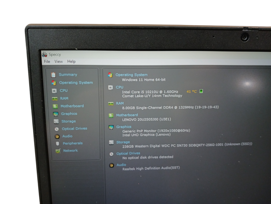 LENOVO ThinkPad L14 Gen 1 Intel i5-10210U @1.6Ghz 8GB RAM 256GB SSD  Lap200