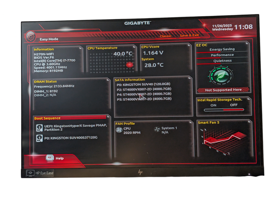 2U Custom NAS / NVR Rack PC Intel Core i7-7700 8GB RAM  -