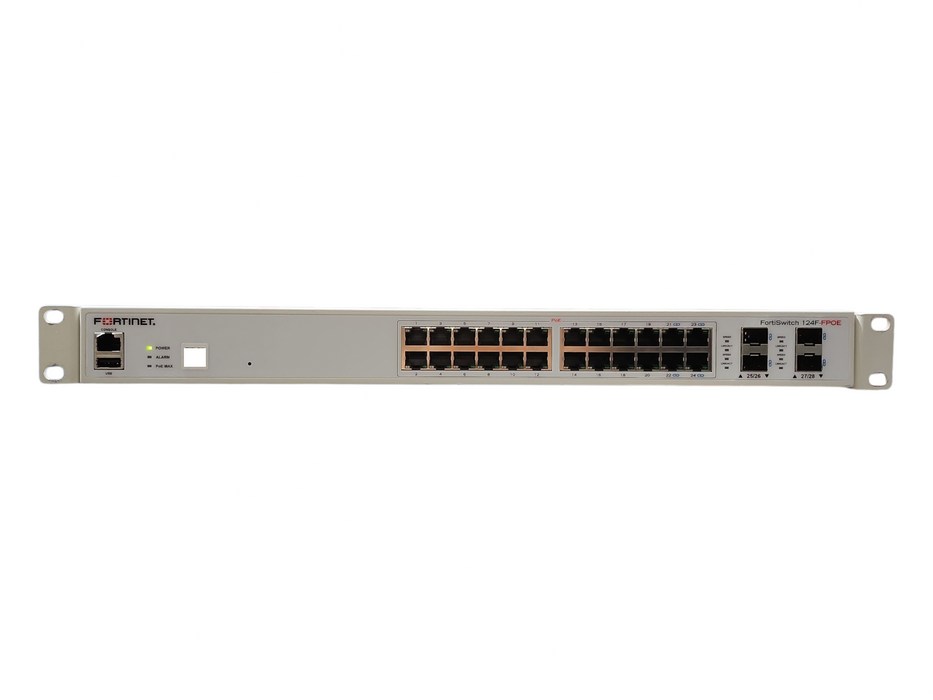 Fortinet FS-124F-FPOE 24 Gigabit Ethernet FortiSwitch Switch