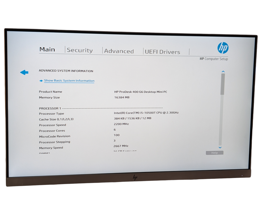 HP ProDesk 400 G6 Desktop mini PC Intel Core i5-10500T 16GB RAM 256GB SSD  Q-