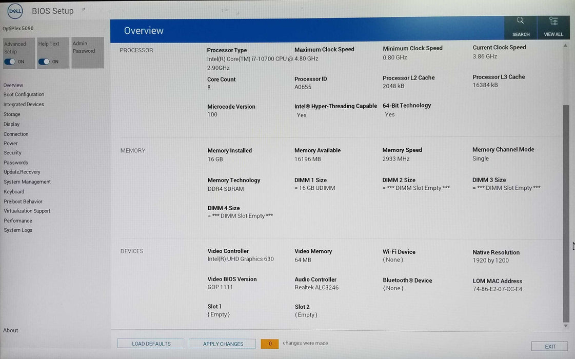Dell OptiPlex 5090 SFF Intel Core i7-10700 CPU 2.90GHz 16GB RAM No HDD