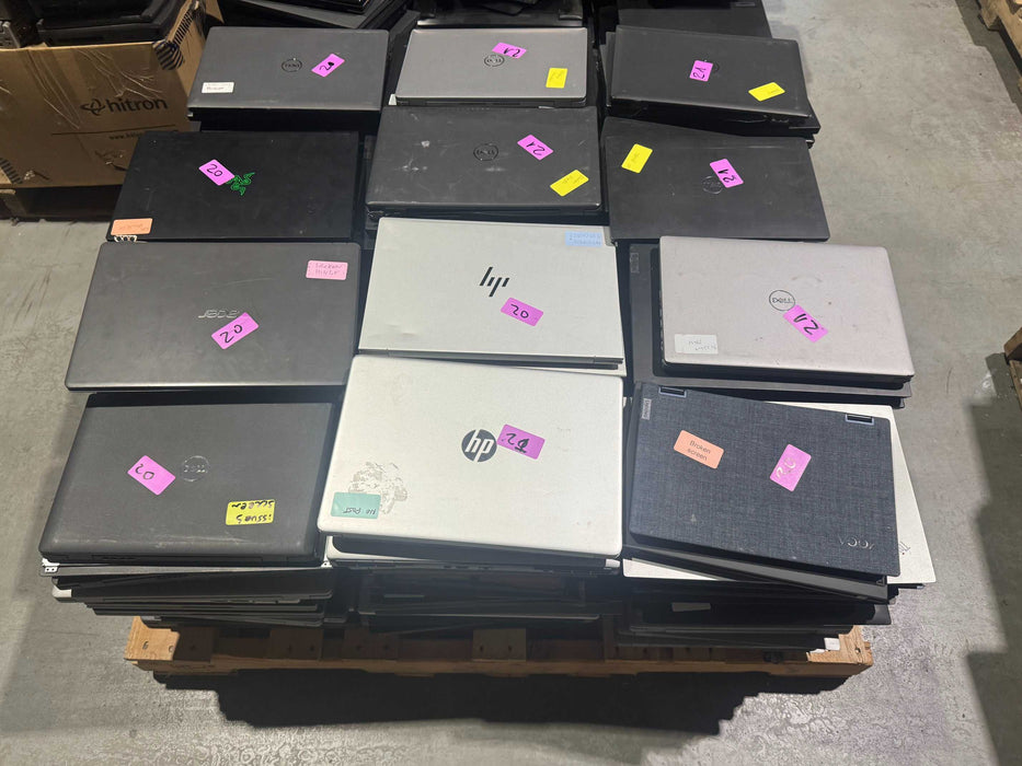 Lot 240x Mixed brand 9-12th gen Laptops | PARTS Only (HEP2-28)