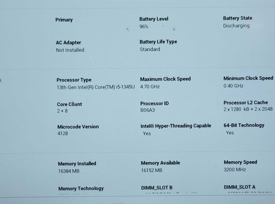 Dell Latitude 5440, Core I5-1345U 4.7GHz, 16GB RAM, 256GB nVME, READ _ Lap200