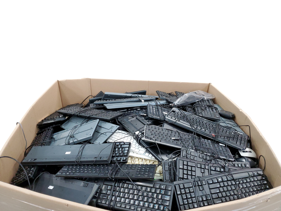 Bin of (650lb appr) Assorted Wired Keyboard and Mice, Mixed Brands, As is Q
