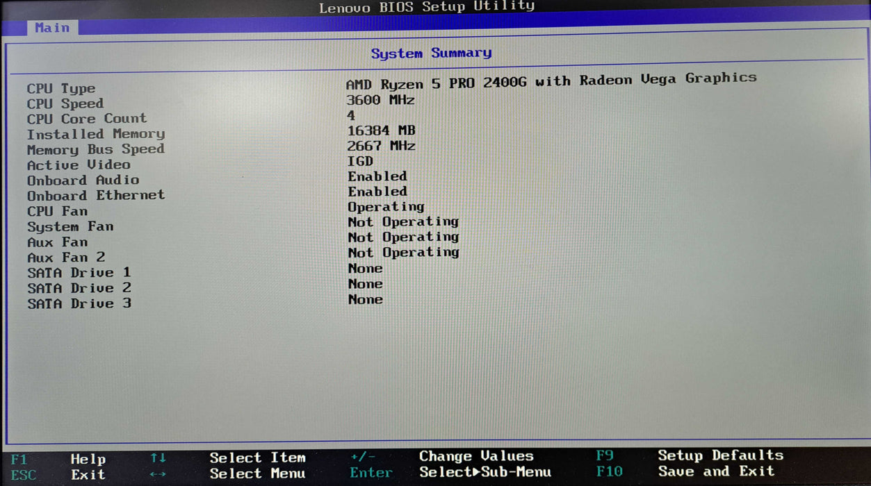 Lenovo ThinkCentre M725s | AMD Ryzen 5 PRO 2400G, 16GB DDR4, No HDD/OS )