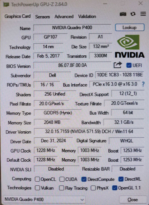 NVIDIA Quadro P400 2GB GDDR5 Graphics Card | 3x MiniDP
