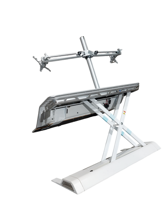 Fellows otus DX White ( ESI) CRC 80905 Sit & Stand Rising Desk Dual Monitor =