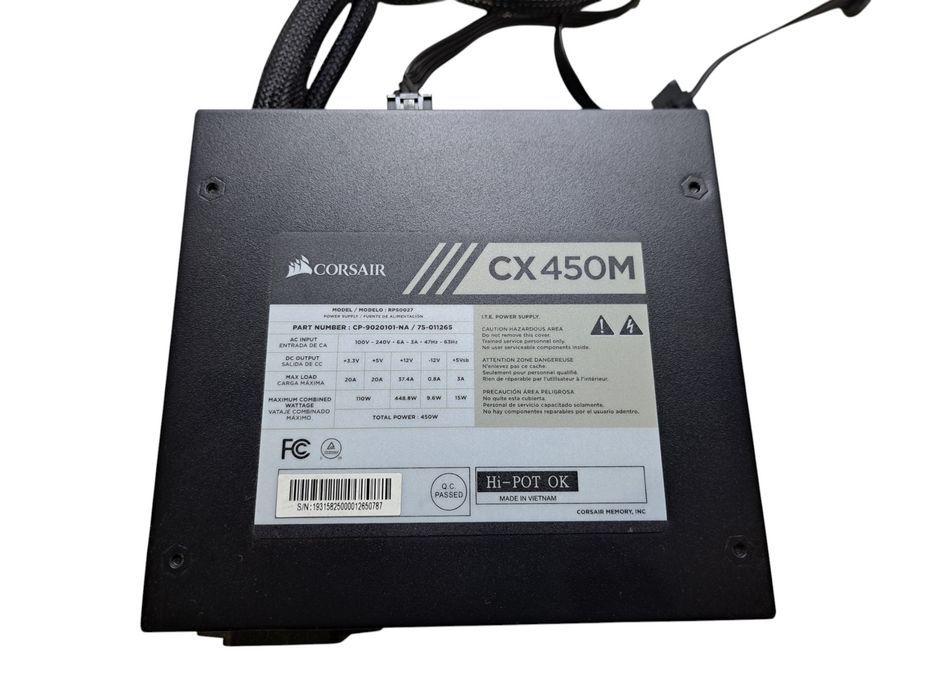 Corsair CX450M 450W Modular Power Supply PSU