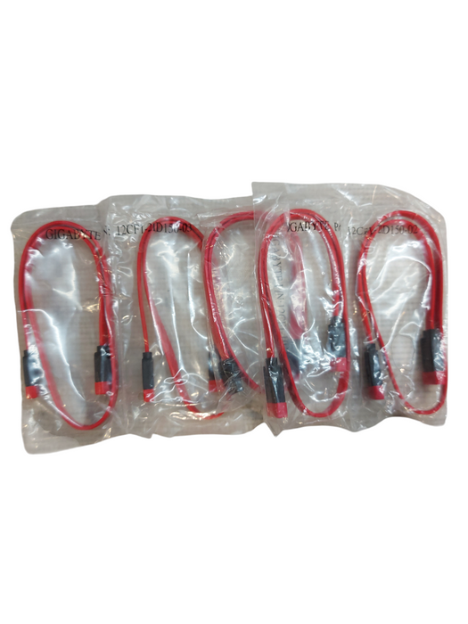 LOT OF 10x Gigabyte SATA CABLES - Orange/Red Serial ATA SATA Cable 60cm Q