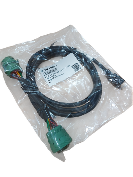 Jpod To 9 pin J1939 Type 2 Y Cable 5C992-2 Rev A Q