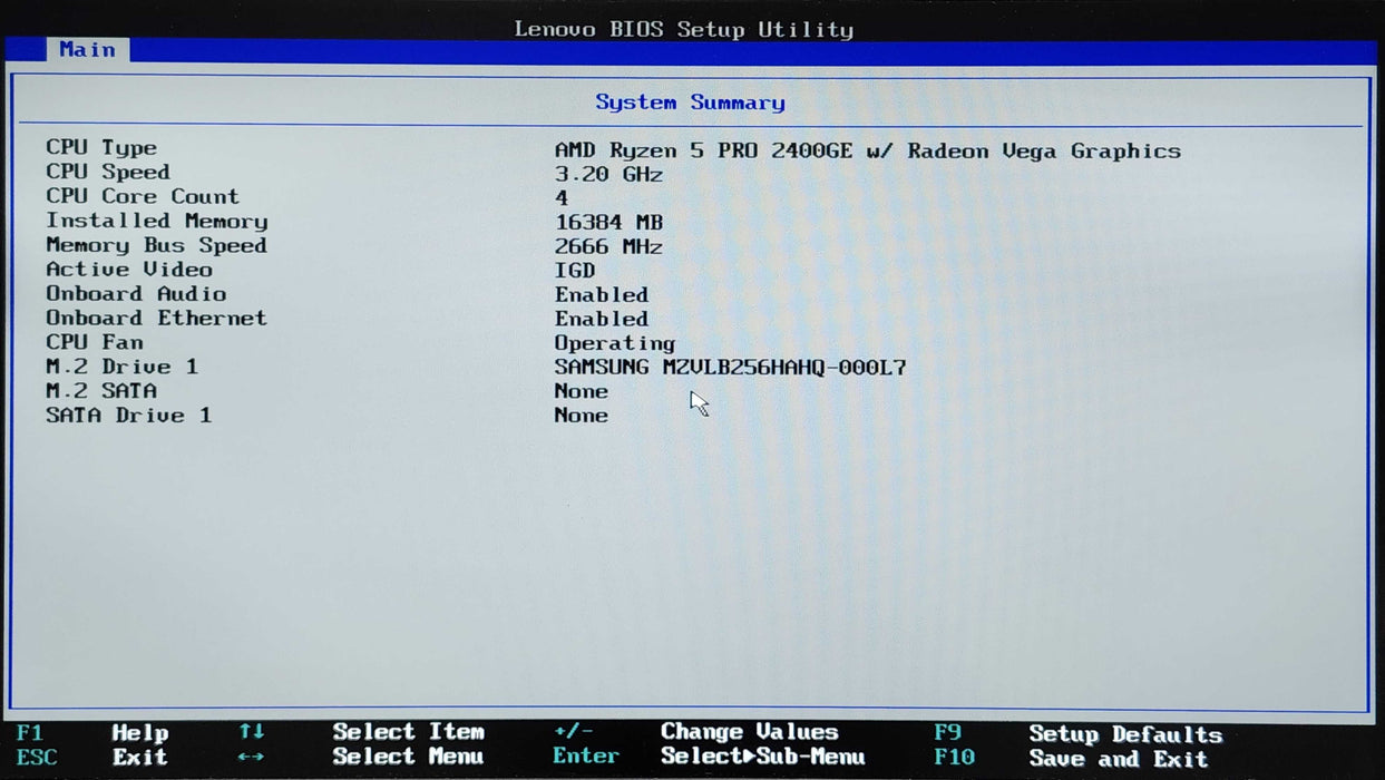 Lenovo M715q, Ryzen 5 Pro 2400GE, 16GB DDR4, 256GB NVMe, PWR