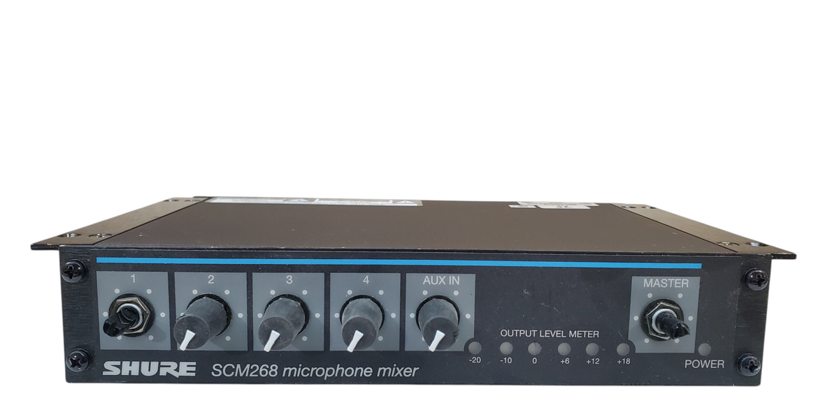 美品 人気商品 Shure 4チャンネルマイクロホンミキサー SCM268 SHURE SCM268 4-Channel Microphone Mixer *READ* — retail.era