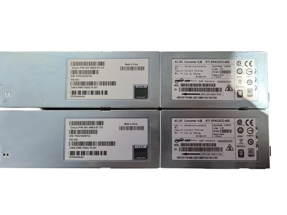 Lot of 2x Cisco C4KX-PWR-750AC-R 750W AC Power Supply for 4500-X Switches Q