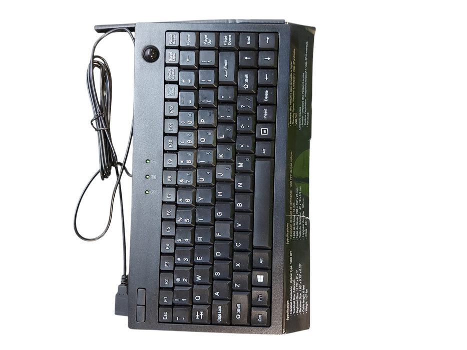 Adesso AKB-310UB -  SlimTouch Mini Trackball USB Keyboard, Black