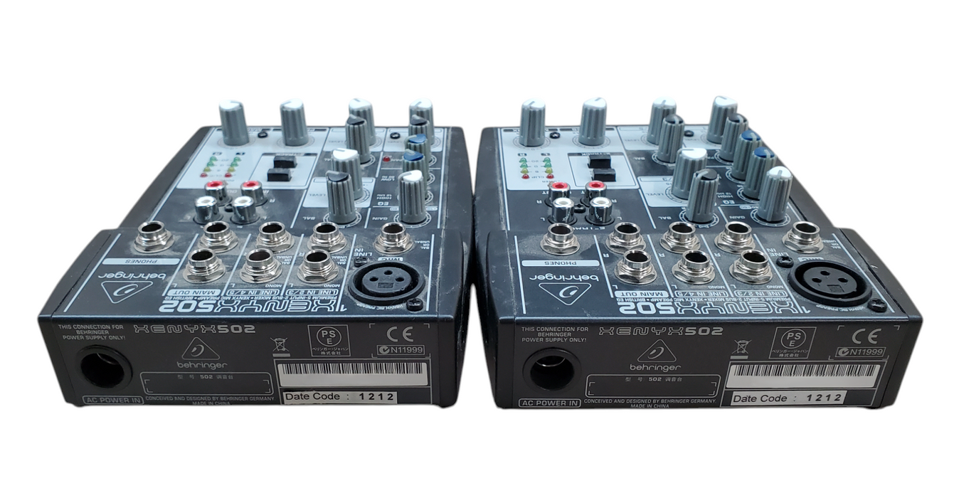 Lot 2x Behringer XENYX 502 Mic Preamp 5-Input 2-Bus Audio Mixer *READ*