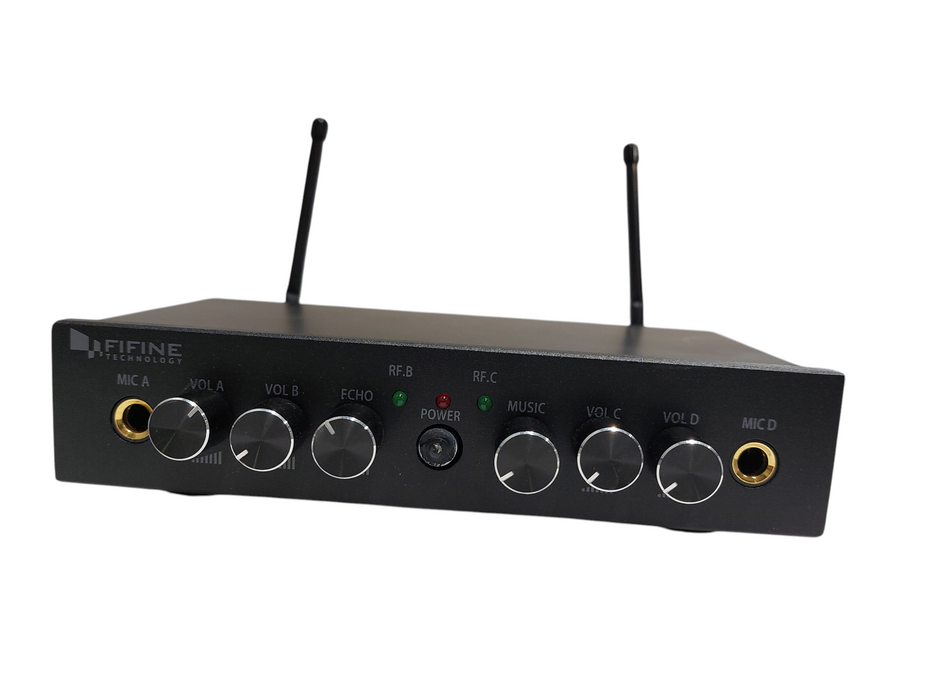 Fifine UHF Dual Channel Wireless Microphone Receive =