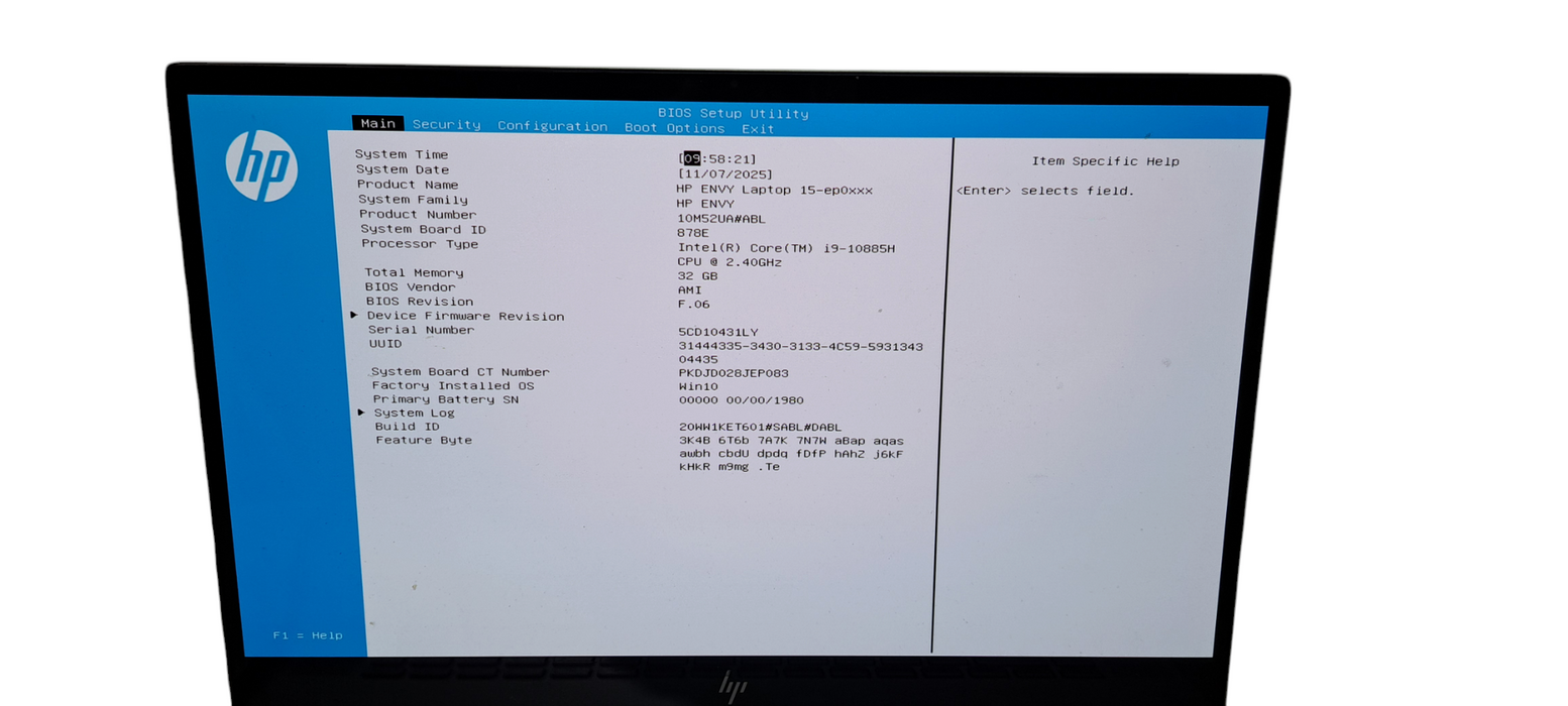 HP Envy i9-10885 CPU|32GB RAM DDR4|500GB NVMe|RTX 2060 6GB GPU|Touch|READ  Lap200