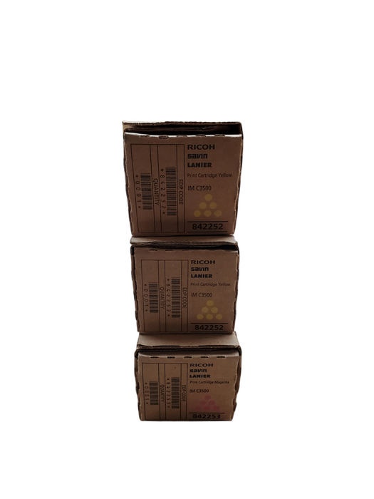 Lot 3x Genuine Ricoh Savin Lanier Toner IM C3500 - 2x842252 1x842253 - New