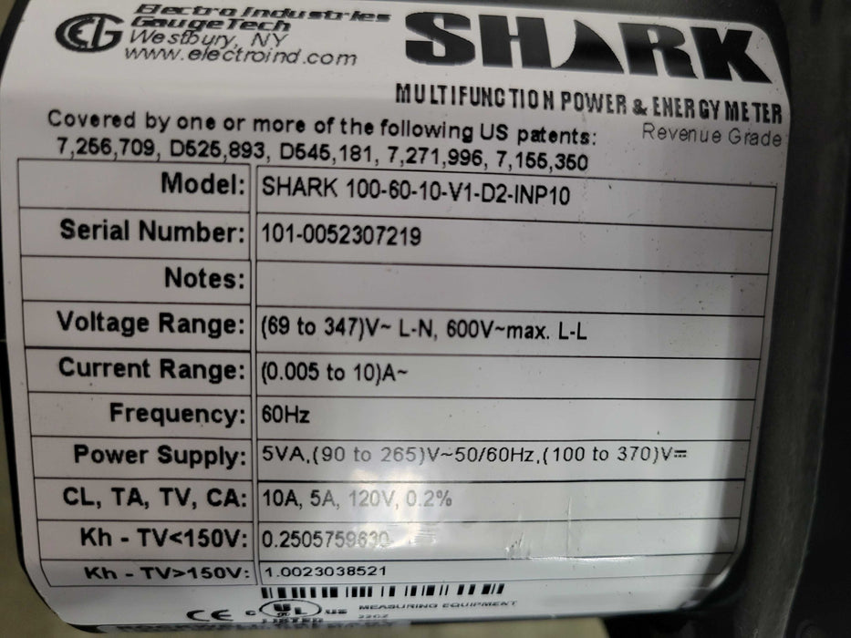 Electro Industries Gauge Tech SHARK 100 multifunction power and energy mete _