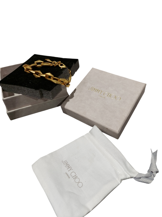 Jimmy Choo London Gold Finish Diamond ChainBracelet =