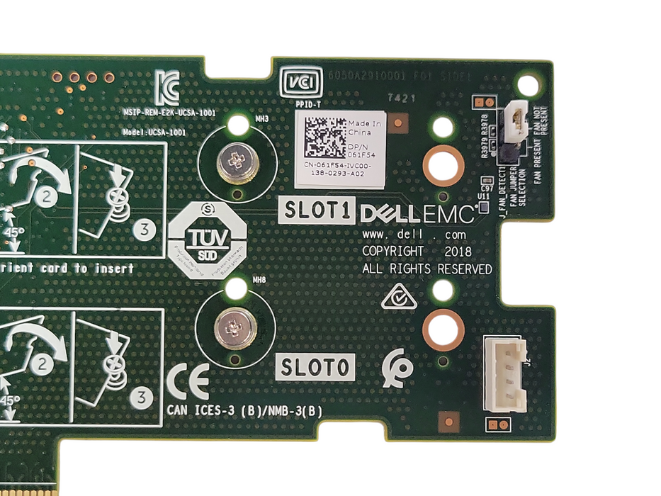 61F54 Dell PowerEdge M.2 X2 Solid State Storage Adapter Card Low Profile _