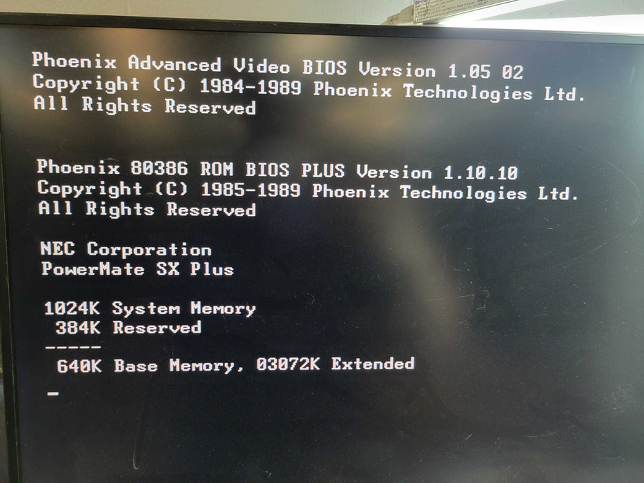 NEC Corporation - PowerMate SX Plus - 1MB RAM . 3MB Extended NO HDD %