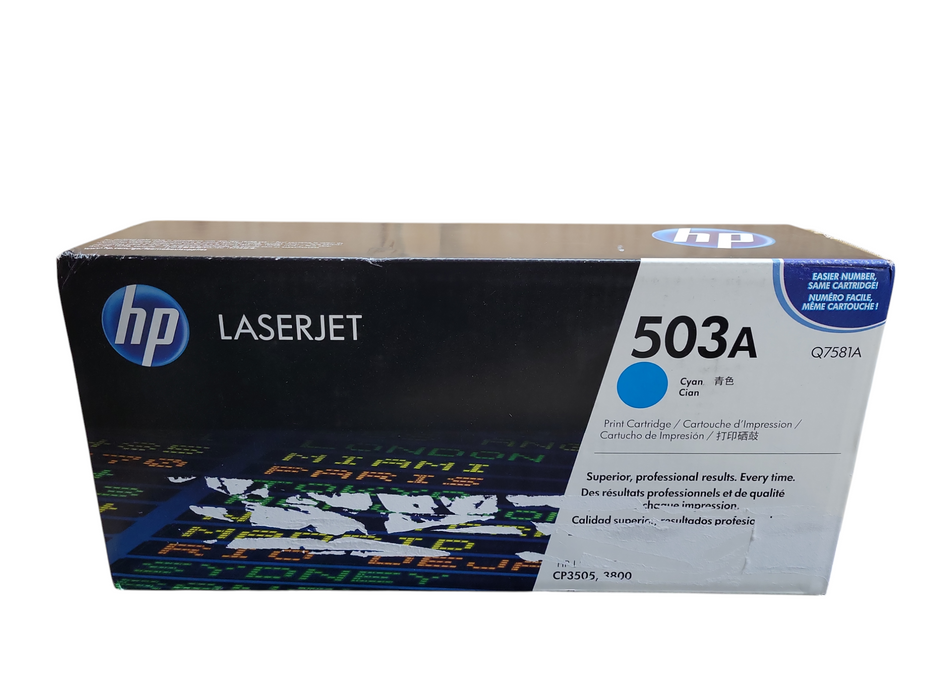 Genuine HP 503A LaserJet Toner Cartridge Cyan Q7581A !