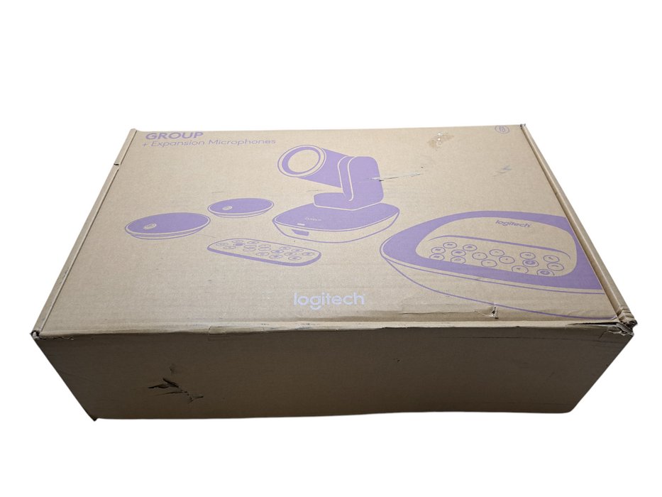 Logitech GROUP + Expansion Microphones VIDEO Conferencing System *READ* )