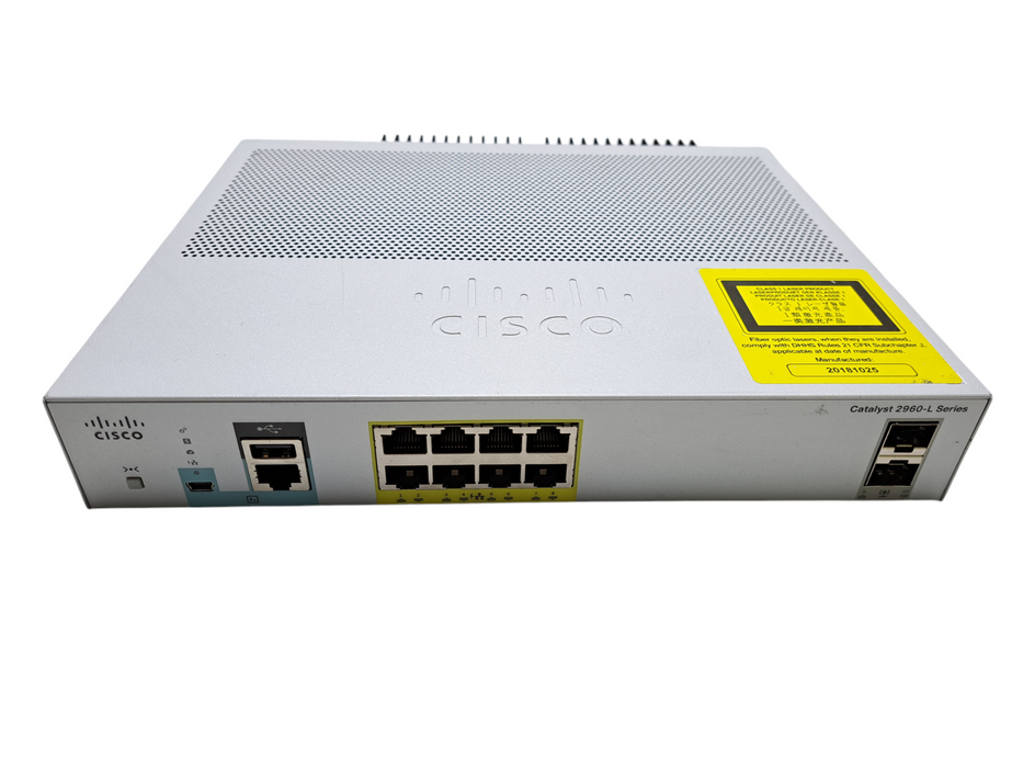 Cisco WS-C2960L-8PS-LL | 8-Port Gigabit PoE+ 2x SFP Silent Managed Switch )
