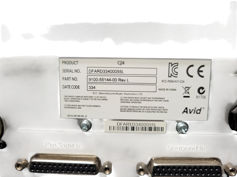 AVID DIGIDESIGN C24 CONTROL SURFACE No AC READ $