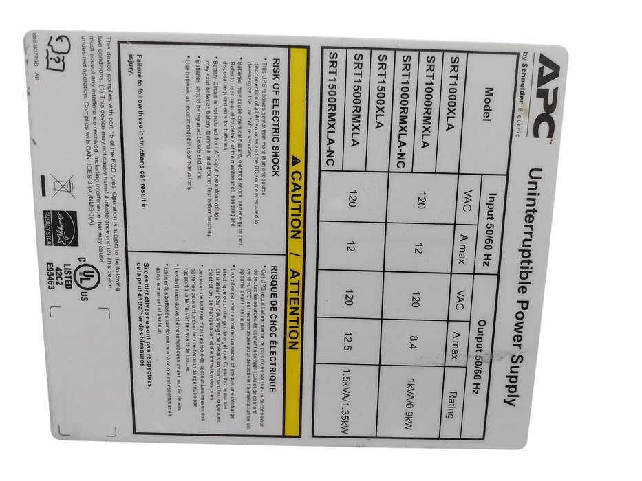 APC Backup Battery  Model: SR1000XLA =