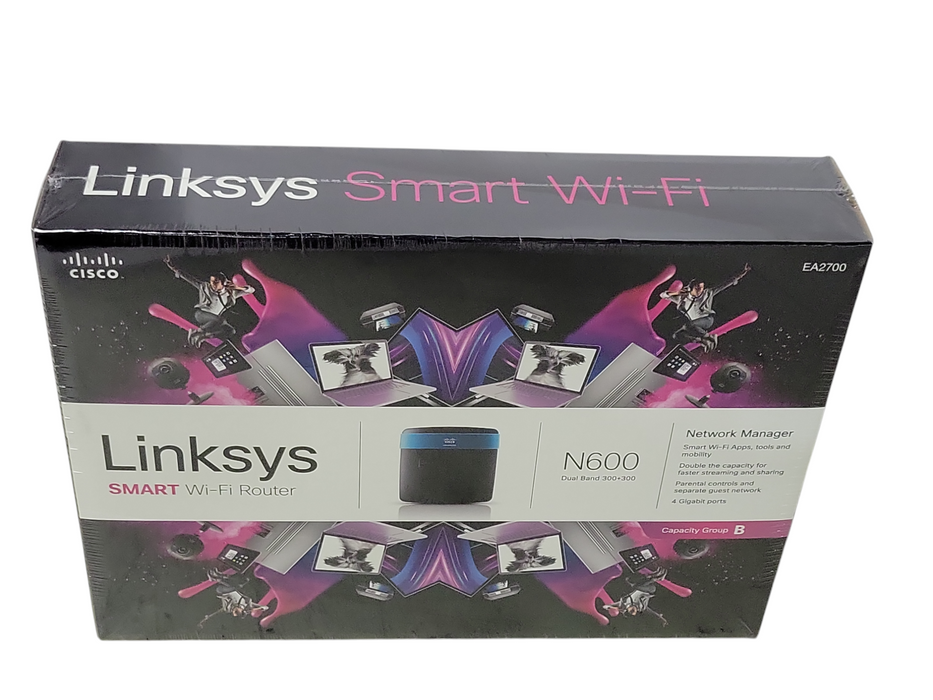 New Linksys Smart Wi-Fi Router N600 Dual Band 300+300 EA2700 Q_