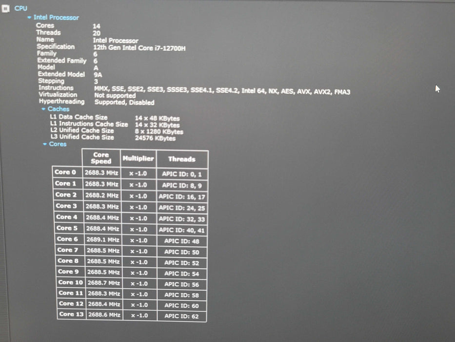 Dell XPS 15  9520 i7-12700H 16GB DDR5 RTX 3050 512GB NVMe β Lap200