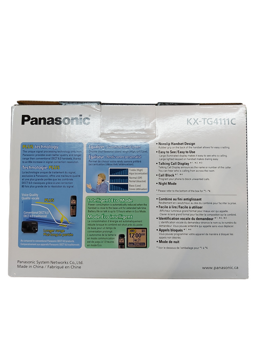 Panasonic Cordless Phone Dect 6.0 KX-TG4111C Handset & Base