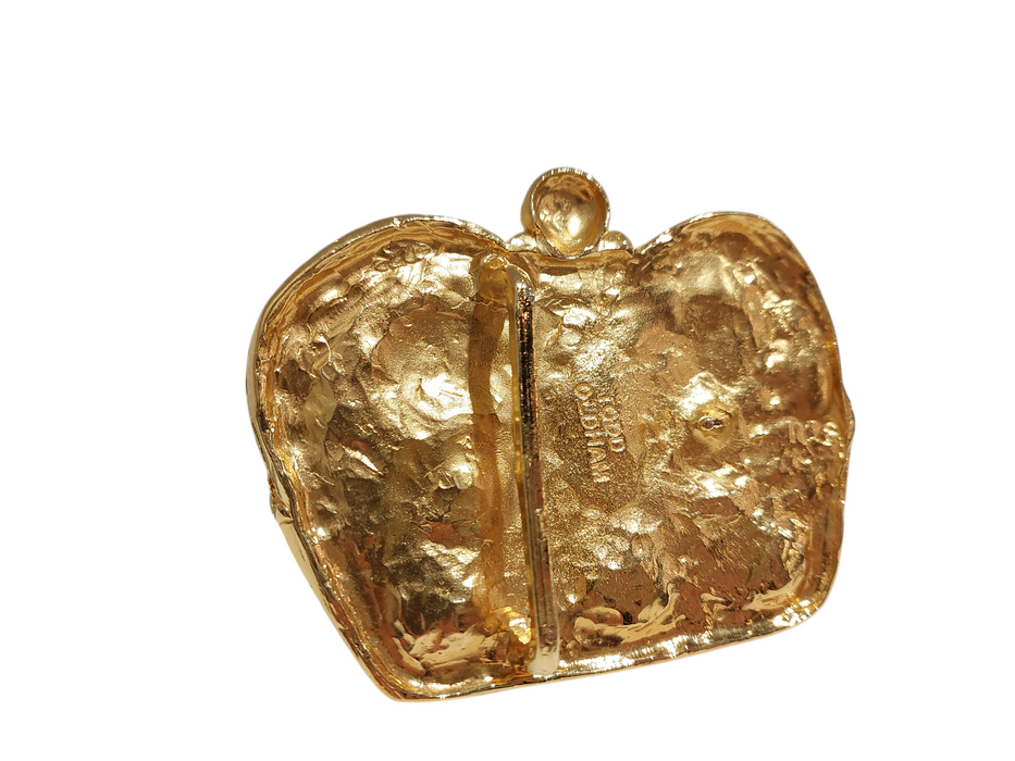 Vintage Rare Todd Oldham Unjeweled Crown Gold Belt Buckle  =