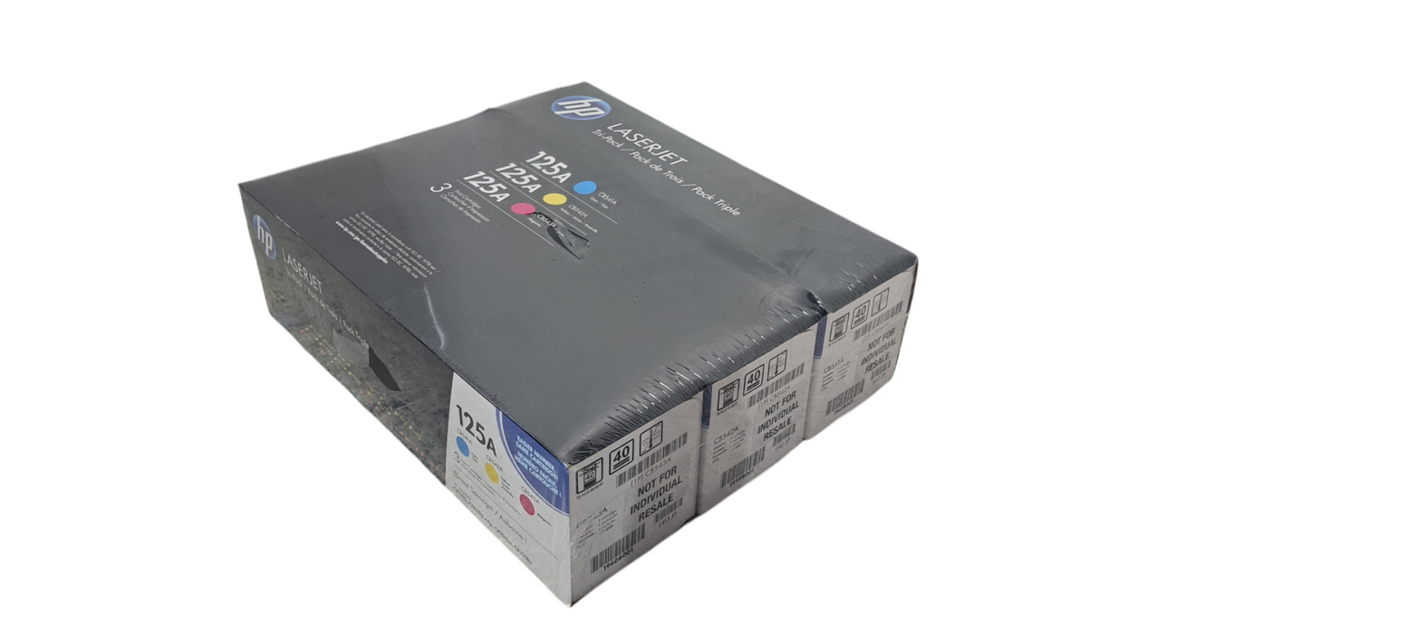 Set of 3 Genuine HP LaserJet 125A Cyan Yellow Magenta Print Cartridges