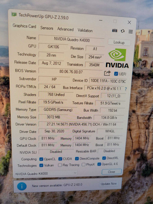 NVIDIA QUADRO K4000 3GB PCIE Q%