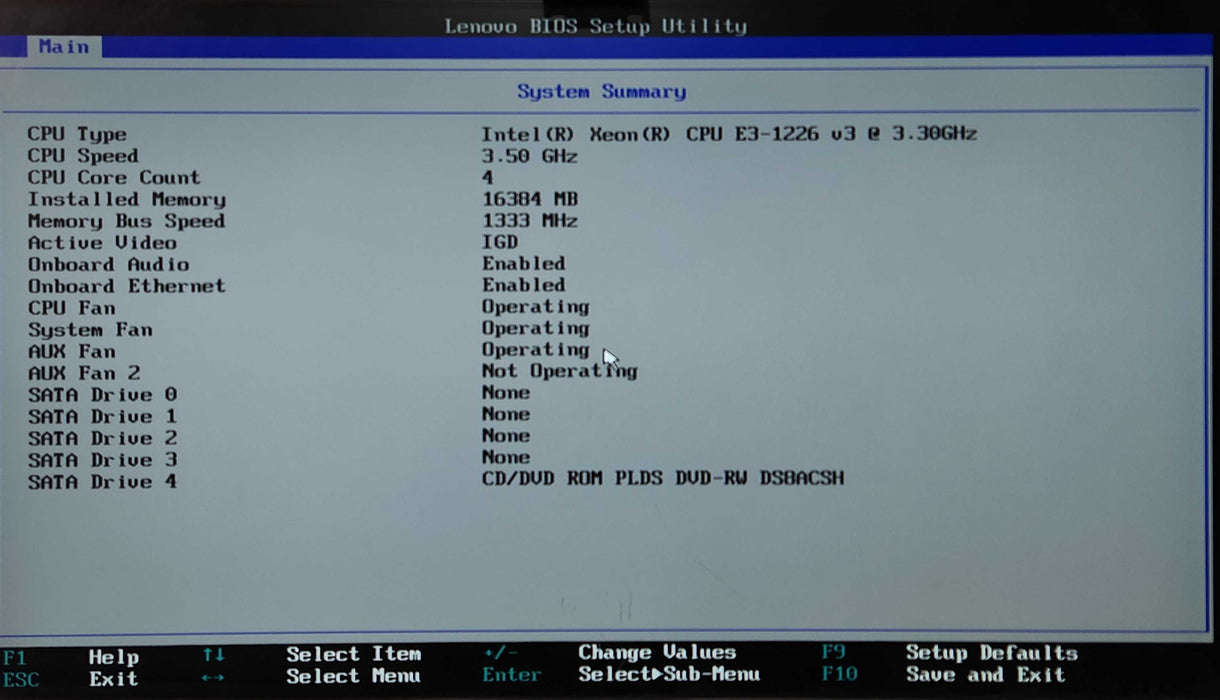 Lenovo ThinkServer TS140, Xeon E3-1226 v3 3.30GHz, 16GB RAM, No HDD