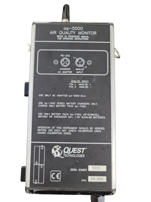 QUEST TECHNOLOGIES AQ5000 Test Meter Air Quality Monitor w/Probe !