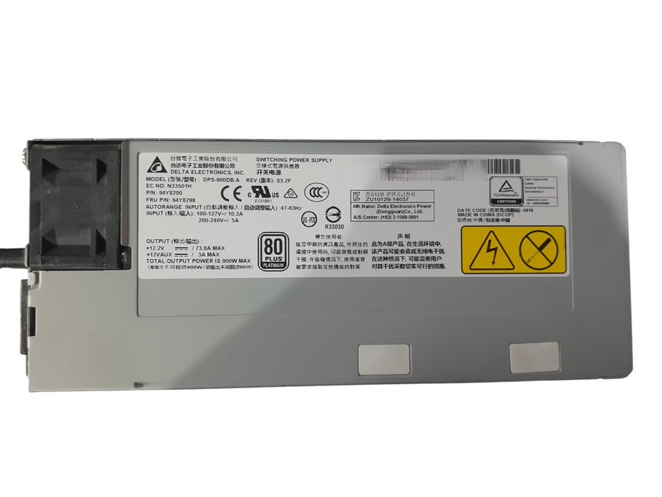 lot 2x Delta DPS-900DB A Dell 900W Platinum PSU