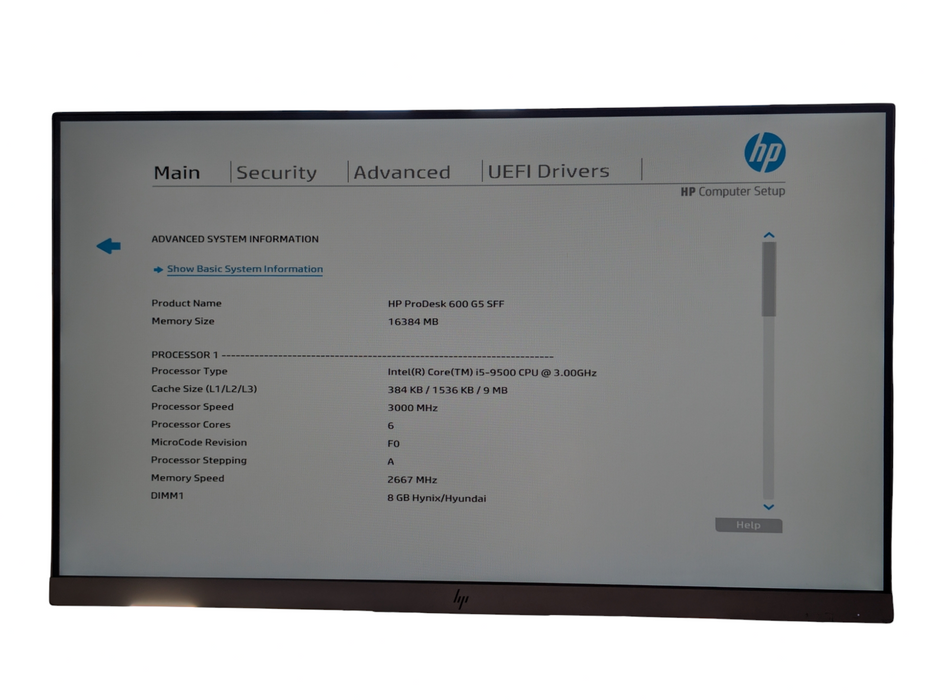 HP ProDesk 800 G5 SFF Intel Core i5-9500 16GB RAM 256GB NVMe SSD  -