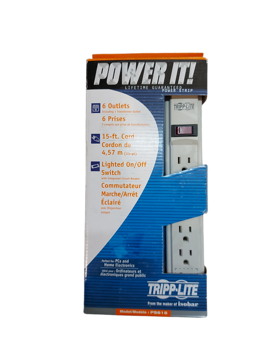 Power IT 6 Outlet Power Cable PS615 White - Brand New