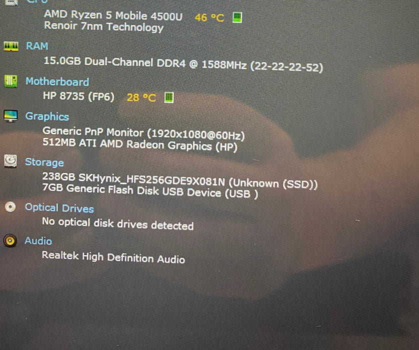 HP ProBook  x360 435 G7 TOUCH AMD Ryzen 5 4500U 16GB RAM 256GB SSD  Lap200