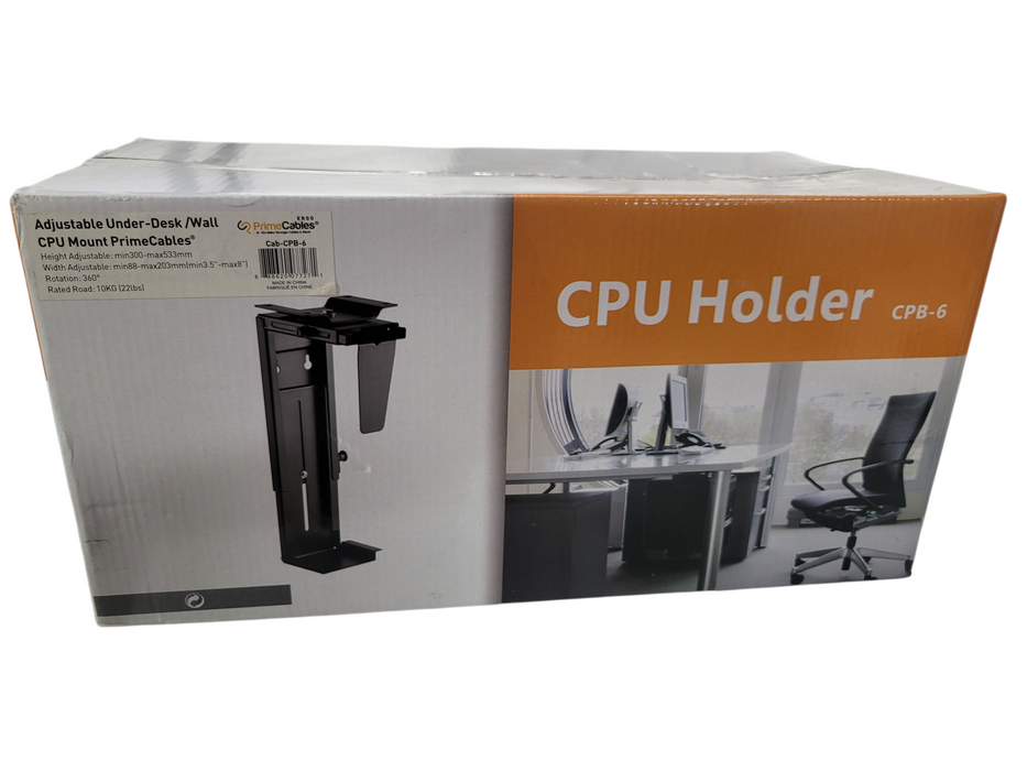 PrimeCables Adjustable Under-Desk/Wall CPU Mount