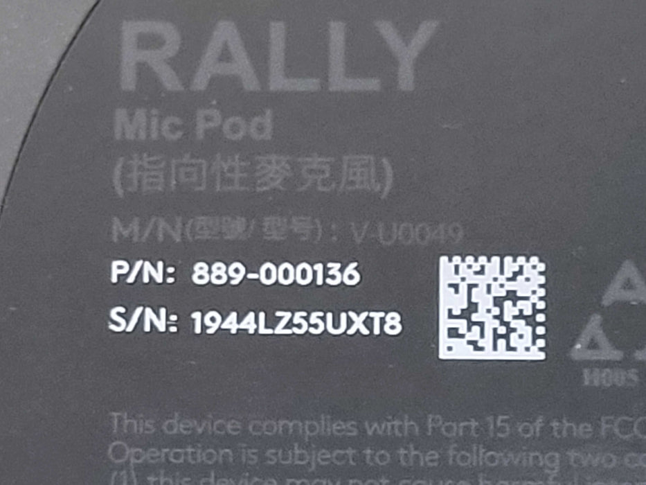Logitech V-U0049 Rally Mic Pod Microphone 889-000136 _